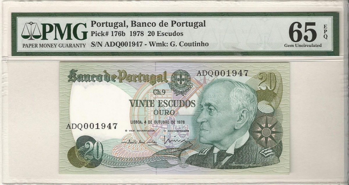 포르투갈 1978년 20에스쿠도 PMG 65등급