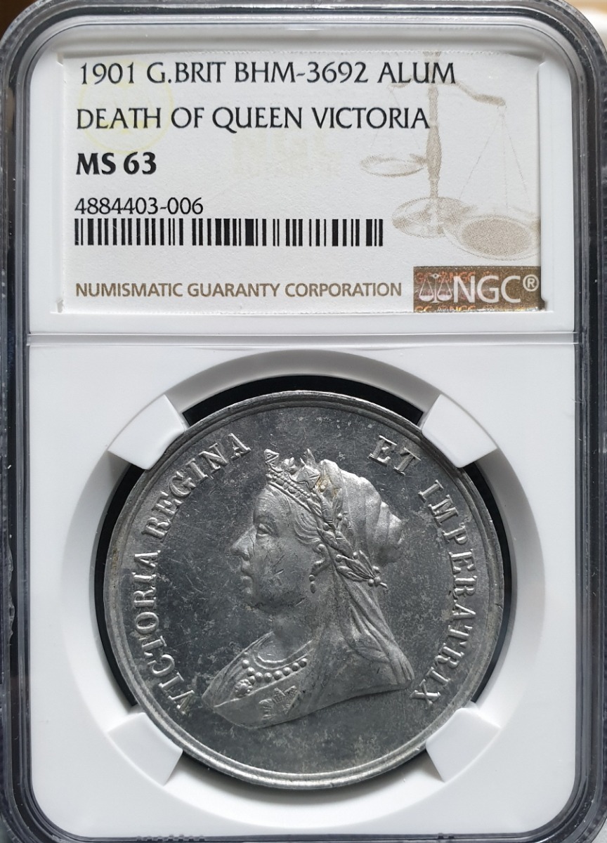 영국 1901년 빅토리아 여왕 서거 추모 (Death of Queen Victoria) 알루미늄 메달 NGC 63등급