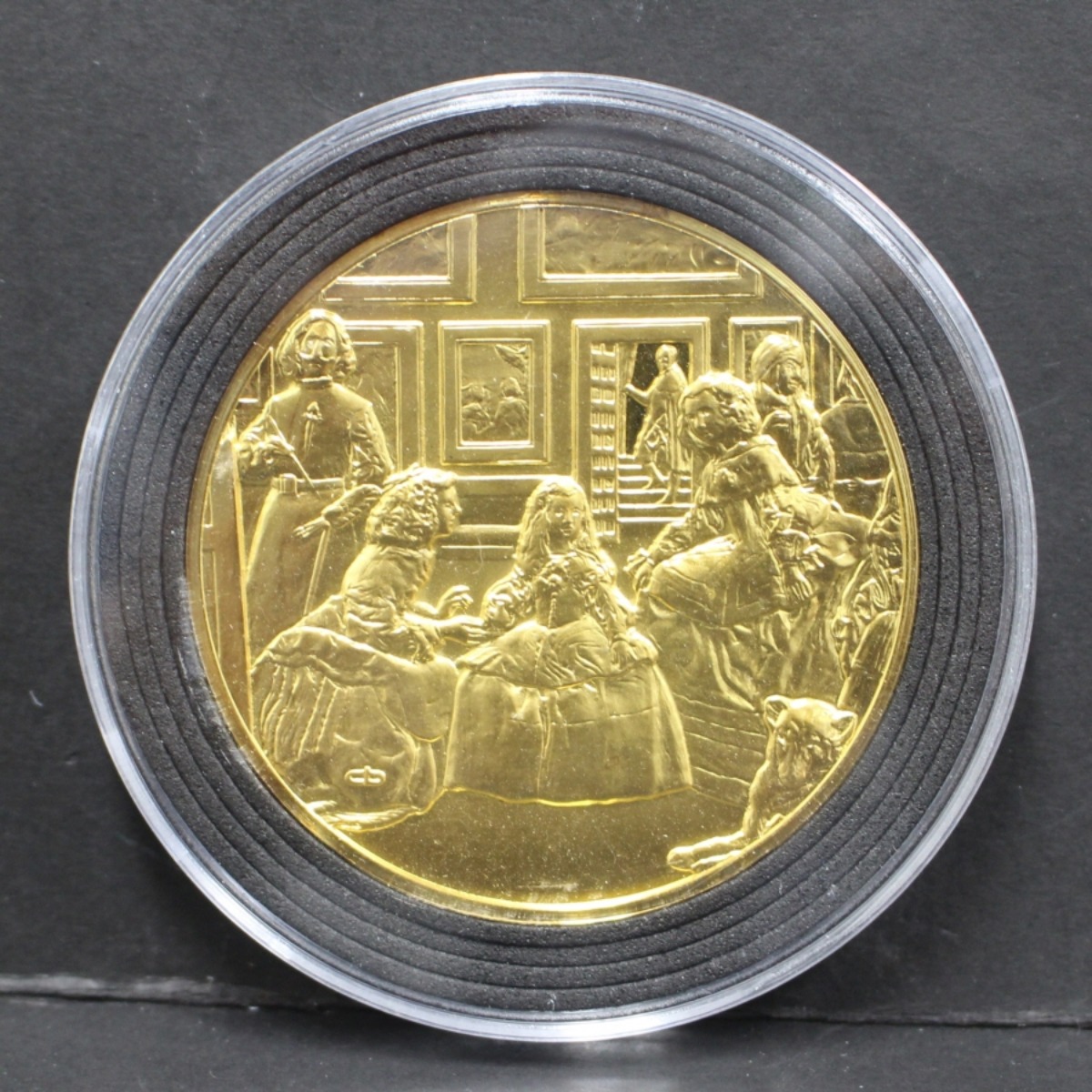 미국 (프랭클린 민트) 디에고 벨라스케스 - 시녀들 금도금 2oz 은 메달