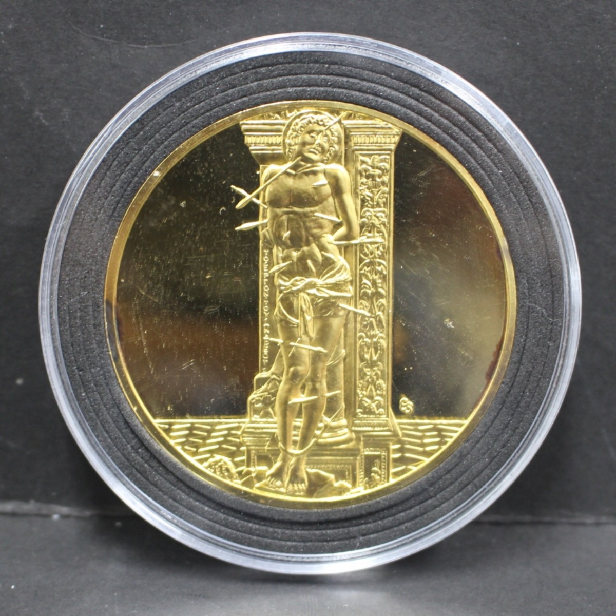 미국 (프랭클린 민트) 안드레아 만테냐 - 세바스티아누스 금도금 2oz 은 메달
