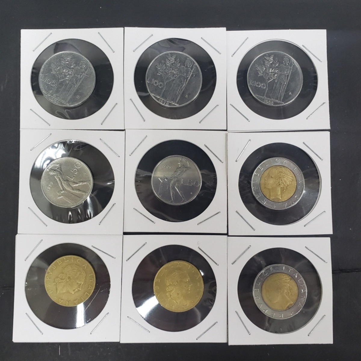 이탈리아 오래된 현행  동전 9개 일괄