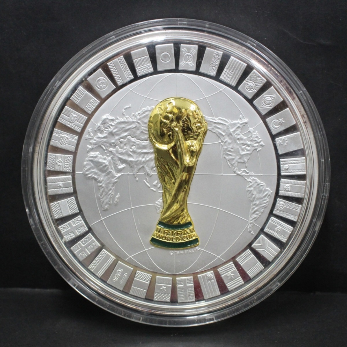 한국조폐공사 2002년 한일 월드컵 (금 10g 삽입) 1kg 은메달