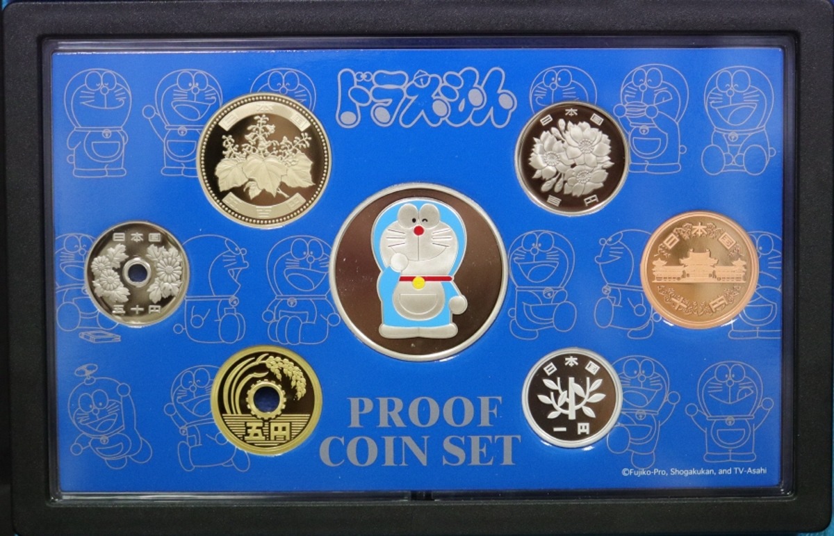 일본 2003년 도라에몽 탄생 35주년 기념 - 도라에몽 은메달 삽입 현행 프루프 민트
