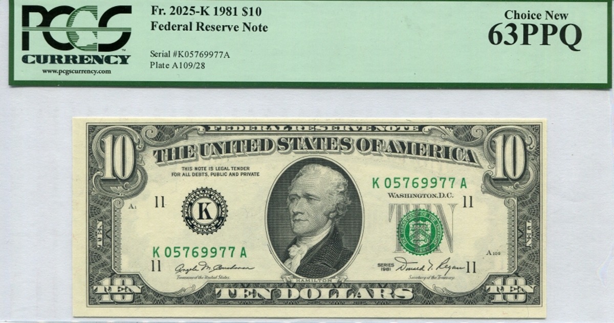 미국 1981년 10$ 10달러 PCGS 63등급