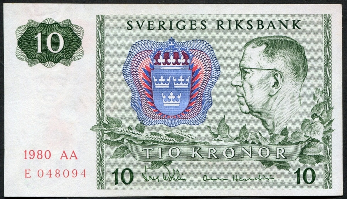 스웨덴 1980년 10크로나 미사용