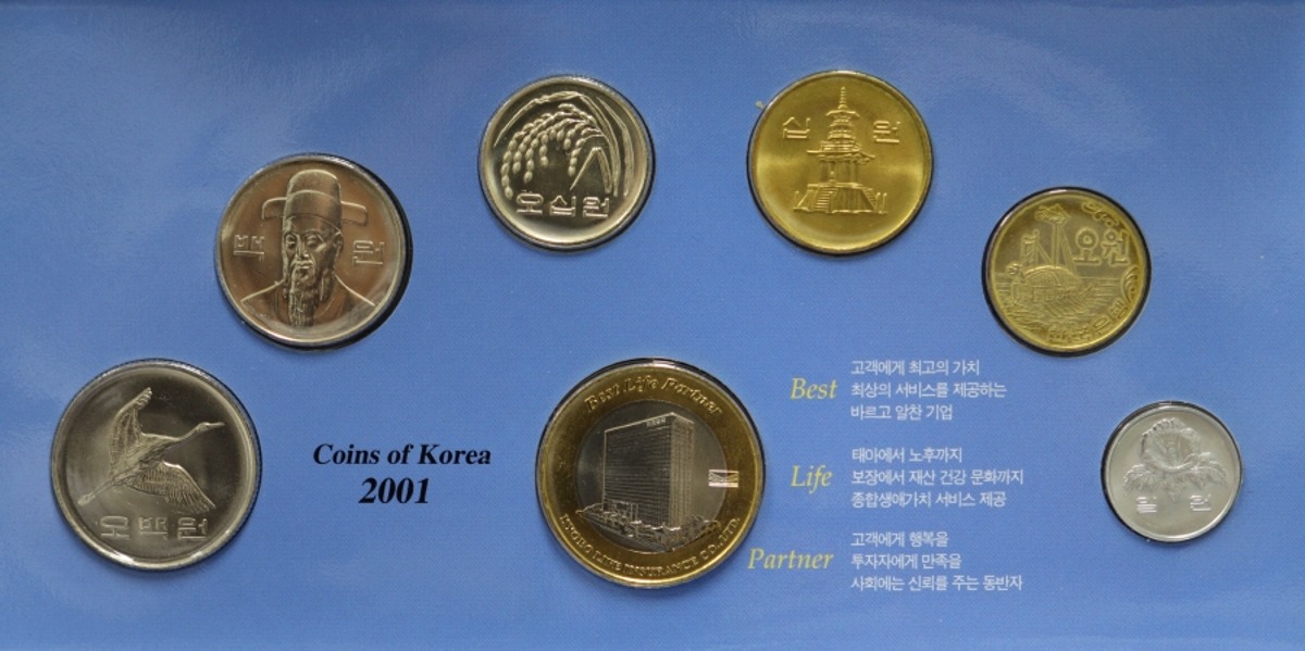 한국 2001년 교보생명 7종 현행 민트 (교보생명 메달 포함 / 베스트 라이프 파트너 홍보용)