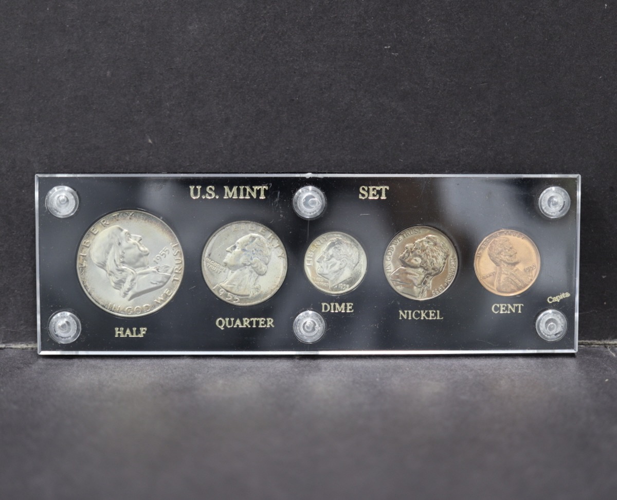 미국 1955년 현행 주화 - 스페셜 민트 세트 (프랭클린 하프달러 은화 외 총 3종 포함)