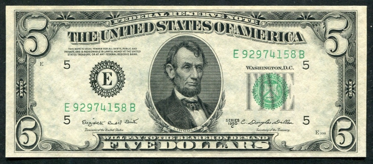 미국 1950년 5달러 미사용