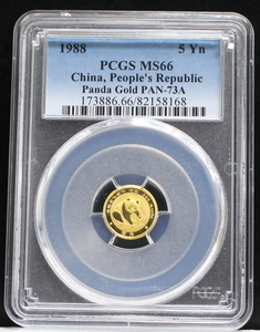 중국 1988년 팬더 1/20oz 금화 PCGS 66등급 