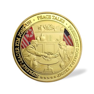 미국 트럼프-김정은 싱가포르 북미정상회담 기념 악수 메달