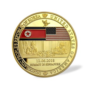미국 트럼프-김정은 싱가포르 북미정상회담 기념 서명 메달