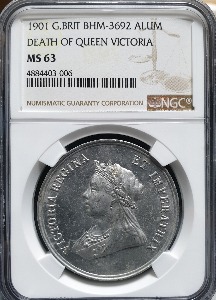 영국 1901년 빅토리아 여왕 서거 추모 (Death of Queen Victoria) 알루미늄 메달 NGC 63등급