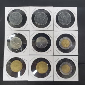 이탈리아 오래된 현행  동전 9개 일괄