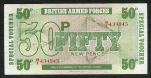 영국 1972년 군표 - 50펜스 미사용