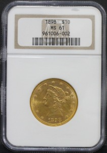 미국 1898년 10$ 리버티 이글 금화 NGC 61등급