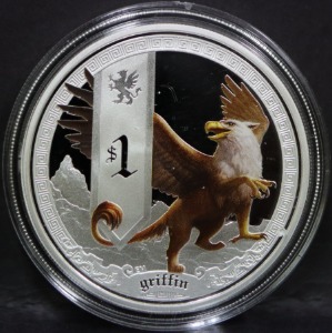 투발루 2013년 그리핀 (중세시대 사자와 독수리를 형상의 신화속 동물) 1oz 은화