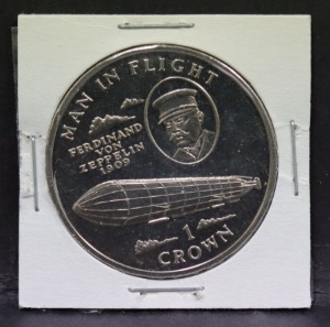 맨섬 1994년 비행사 (Man in Flight) - 페르디난트 폰 체펠린(Ferdinand von Zeppelin) 1크라운 백동화
