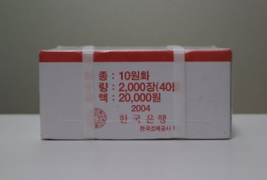 한국 2004년 10원 (십원) 40롤 (2,000개) 들이 박스 관봉