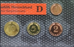 독일 1996년 1~10페닝 프루프 주화 미사용 4종 세트