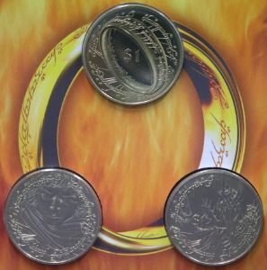 뉴질랜드 2003년 반지의 제왕 - 절대 반지 황동화 3종 세트 민트첩