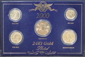 미국 2000년 금도금 민트 5종 세트