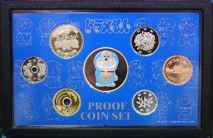 일본 2005년 도라에몽 탄생 35주년 기념 - 도라에몽 은메달 삽입 현행 프루프 민트