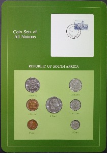 세계의 현행주화 남아프리카 1985년 7종 미사용 주화 및 우표첩 세트