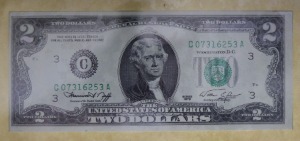 미국 1976년 토마슨 제퍼슨 행운의 2달러 미사용 첩