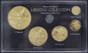 멕시코 2017년 리버타드 컬렉션 금도금 은화 5종 세트 (오리지날 민트 케이스)