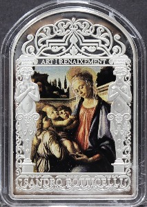 안도라 2012년 이탈리아 르네상스 화가 보티첼리 - 아기를 안고 있는 마돈나와 두명의 천사 은화