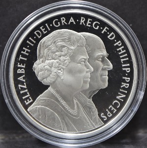 영국 2007년 엘리자베스 여왕 결혼 60주년 기념 은화 (웨스트민스터 사원의 장미 창 도안)