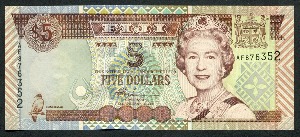피지 2002년 5달러 미사용