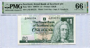 영국 (스코틀랜드) 2000년 1파운드 PMG 66등급