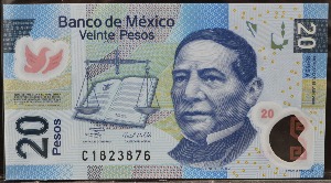 멕시코 2006년 20페소 폴리머 지폐 시리즈A 미사용