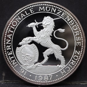 스위스 1987년 취리히 라이언 사자 (Zurich Lion) 5oz 은메달