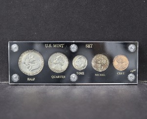 미국 1955년 현행 주화 - 스페셜 민트 세트 (프랭클린 하프달러 은화 외 총 3종 포함)