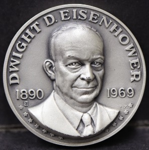 미국 1969년 34대 대통령 아이젠하워 은메달 (초일봉피 포함)
