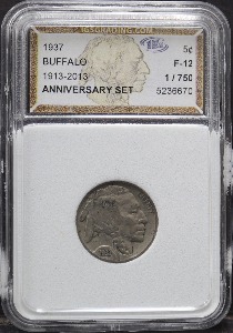 미국 1937년 버팔로 5센트 니켈 주화 미품 IGS 12등급