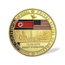 미국 트럼프-김정은 싱가포르 북미정상회담 기념 서명 메달