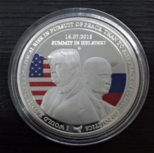 미국 트럼프- 러시아 푸틴 헬싱키 정상회담 기념 은도금 동메달