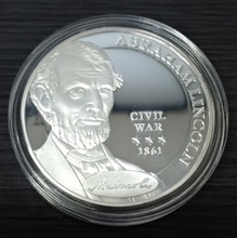 미국 링컨 대통령 은도금 동메달