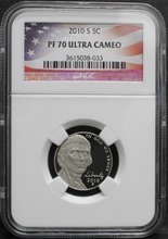 미국 2010년 미국 3대 대통령 제퍼슨 5센트 프루프 주화 NGC 70등급