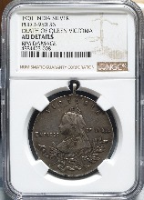 인도 1901년 빅토리아 여왕 서거 추모 (Death of Queen Victoria) 은메달 NGC AU Details