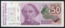 아르헨티나 1986~1989년 50오스트랄 지폐 미사용