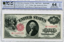 미국 1917년 1달러 스타노트 (보충권) PCGS 64등급