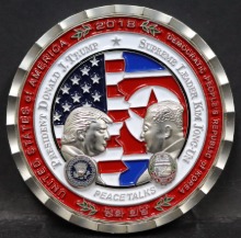 미국 백악관 발행 2018년 싱가포르 북미정상회담 (트럼프 김정은) 메달
