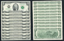 미국 2003년 토마슨 제퍼슨 행운의 2달러 구권 미사용 연번호10매 일괄