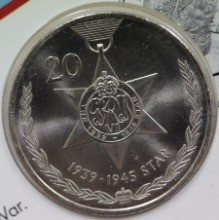 호주 2017년 ANZAC 100주년 20센트 미사용 기념 주화 기념첩 - 1939~1945년 Star Medal 도안