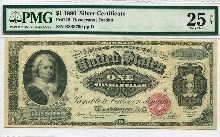 미국 1886년 은태환권 (Silver Certificate) 1달러 PMG 25등급