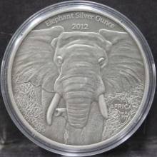 ﻿가봉 2012년 코끼리 엔틱 은화